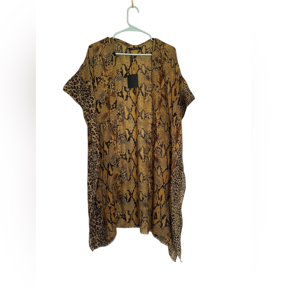 Anthropologie Do Everything in Love Snake Leopard Animal Print Cardigan One Size